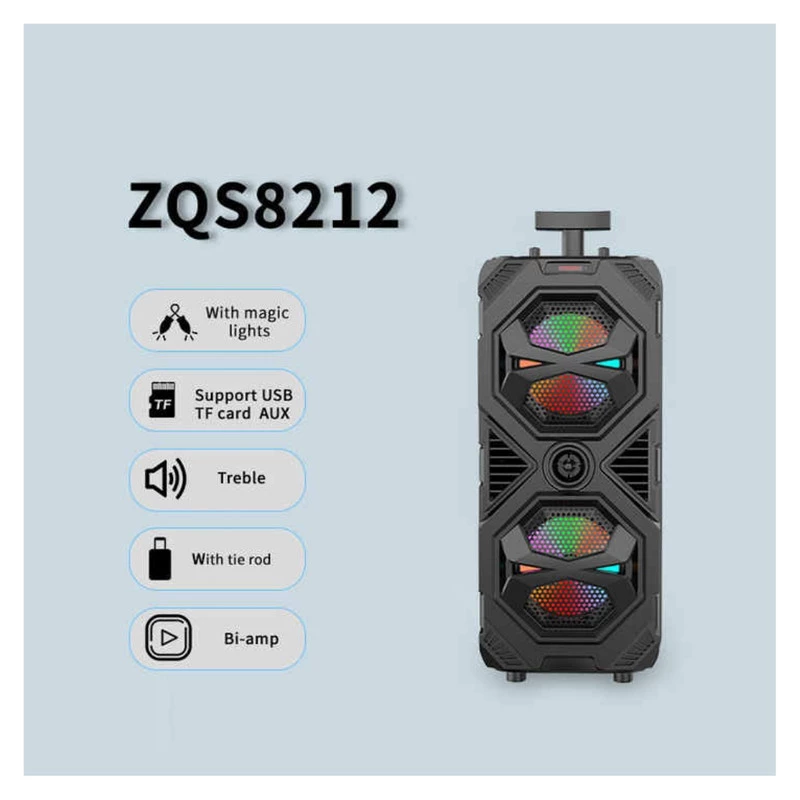 اسپیکر بلوتوثی چمدانی قابل حمل مدل ZQS-8212 - Image 3