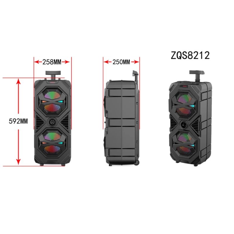 اسپیکر بلوتوثی چمدانی قابل حمل مدل ZQS-8212 - Image 4