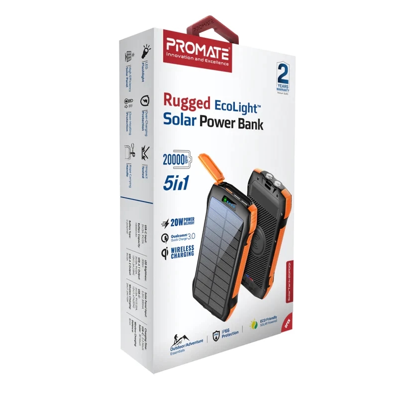 پاوربانک خورشیدی پرومیت مدل SOLARTANK-20PDQI - Image 2